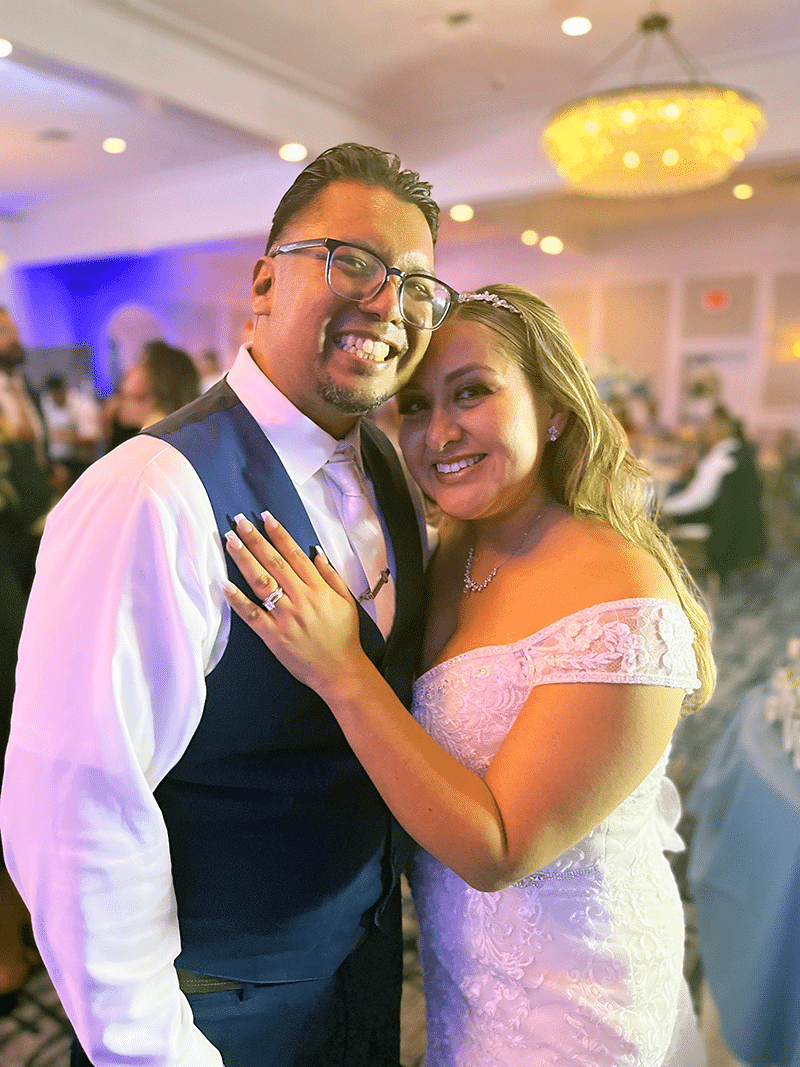 Gerardo and Isabel at their wedding.