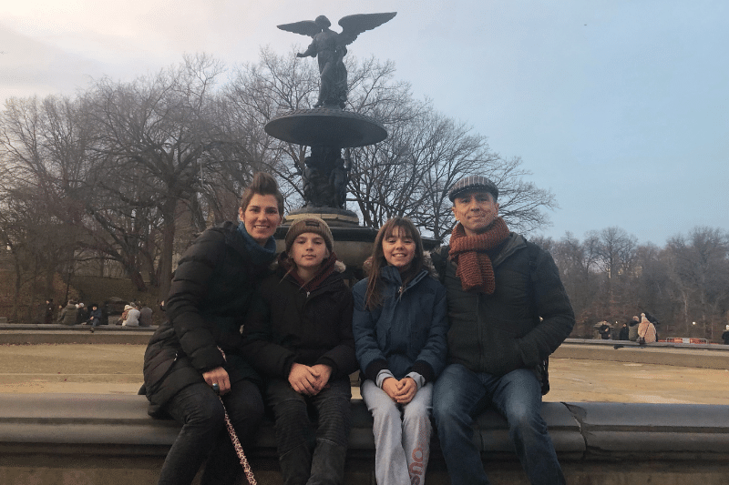 Amy and Dante Diego with their kids in New York.